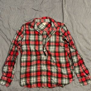 J. Crew Red Flannel Large EUC
